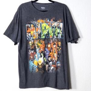 Marvel Graphic T Shirt Mens Gray XL Short Sleeve Crew Neck Comic Graphic